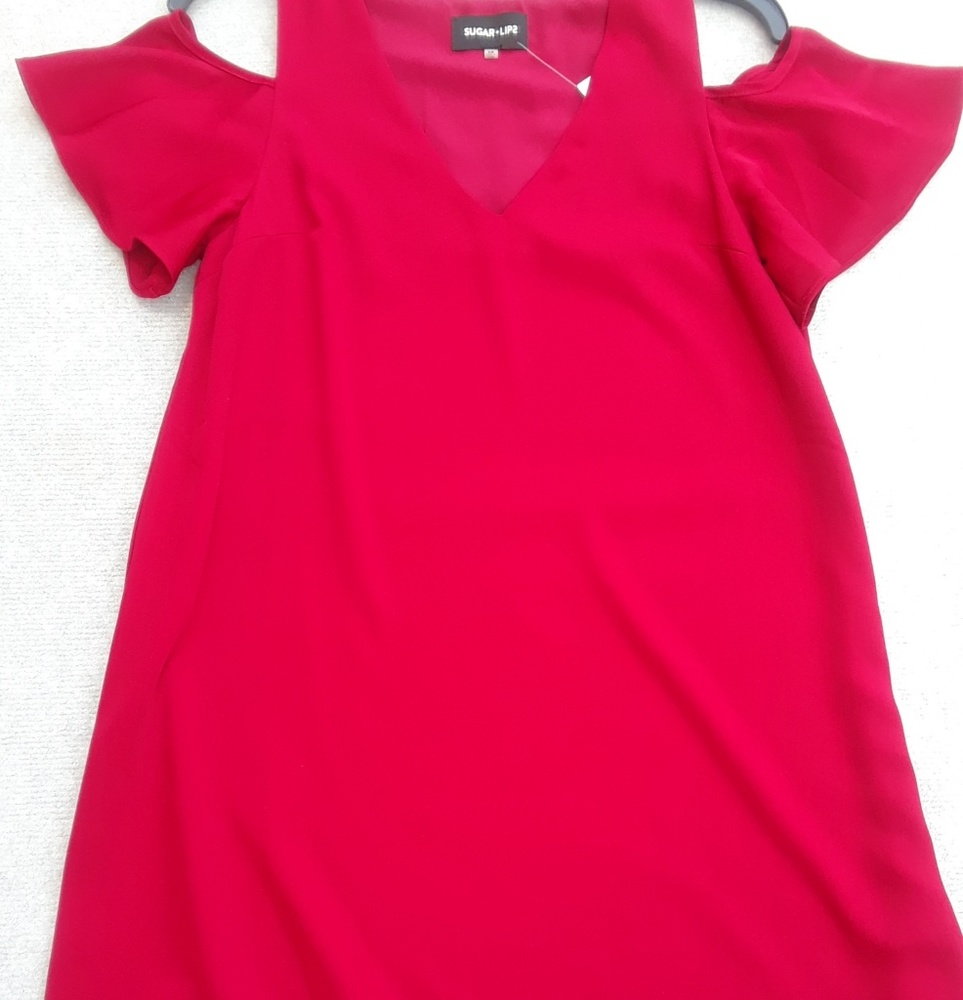Cold Shoulder Red Dress